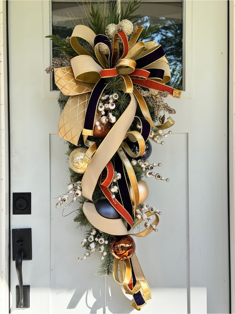 Large Elegant Cashmere Pine Teardrop Wreath